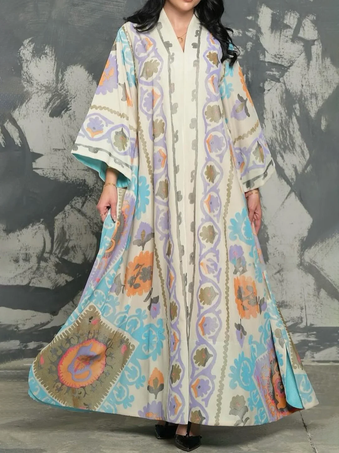 Stylish Printed Robe Dress-inspireuse