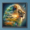 (US Only)Paint By Numbers Kit On Canvas DIY Oil Art Silhouette Lion Picture Decor40x40cm