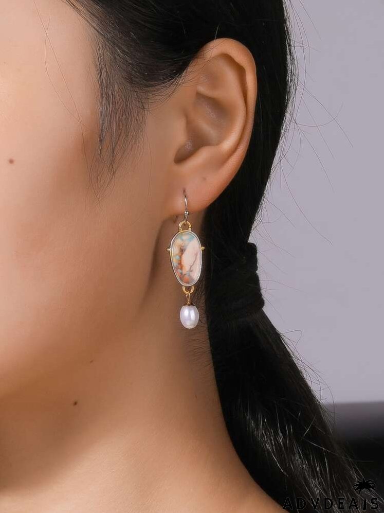 Faux Pearl Decor Drop Earrings