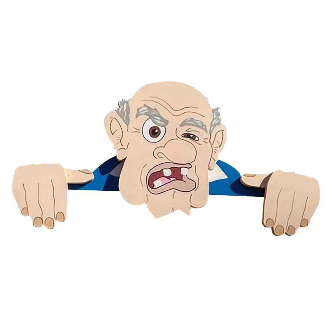 Home Fence Decor Nosy Old Man And Lady Garden Yard Art