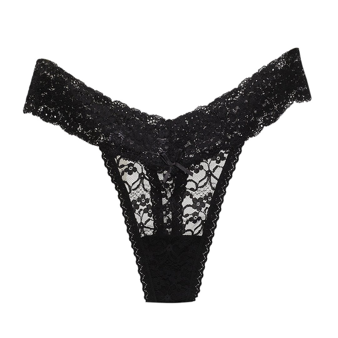 Sexy Women's Underwear Lace See-Through Temptation Lingerie Hollow Out Flower Ribbon Sexy Panties G String Breathable Underpants