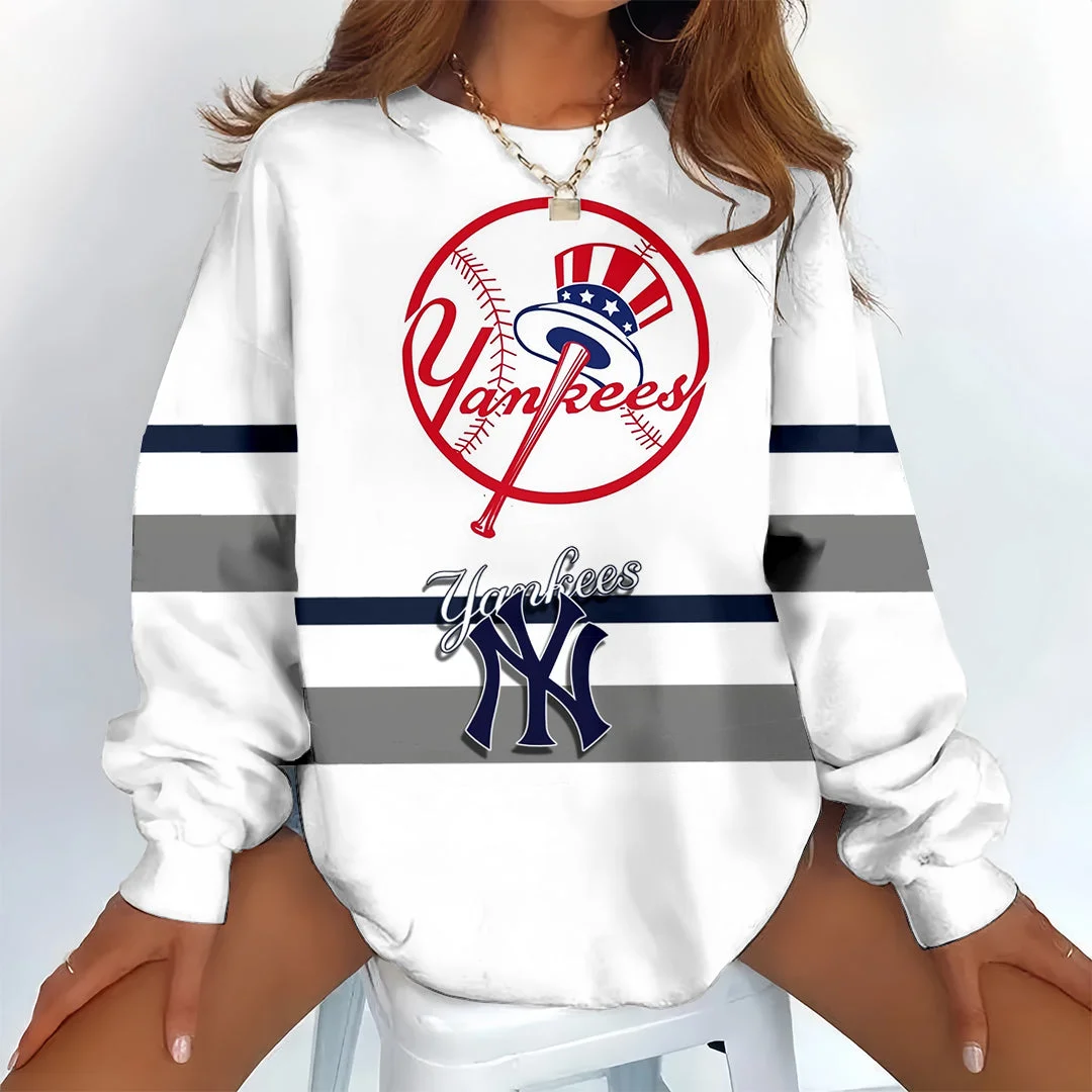  Fashion Printed Round Neck Raglan Sleeve Sweatshirt
