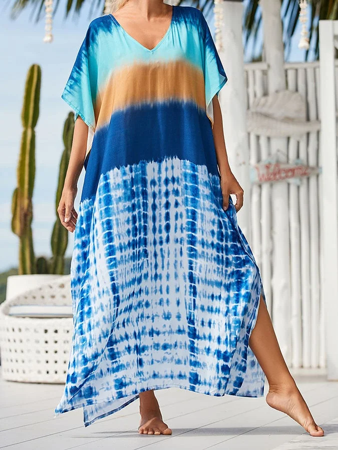 Printed Tie-dye Ombre Resort Oversized Blouse
