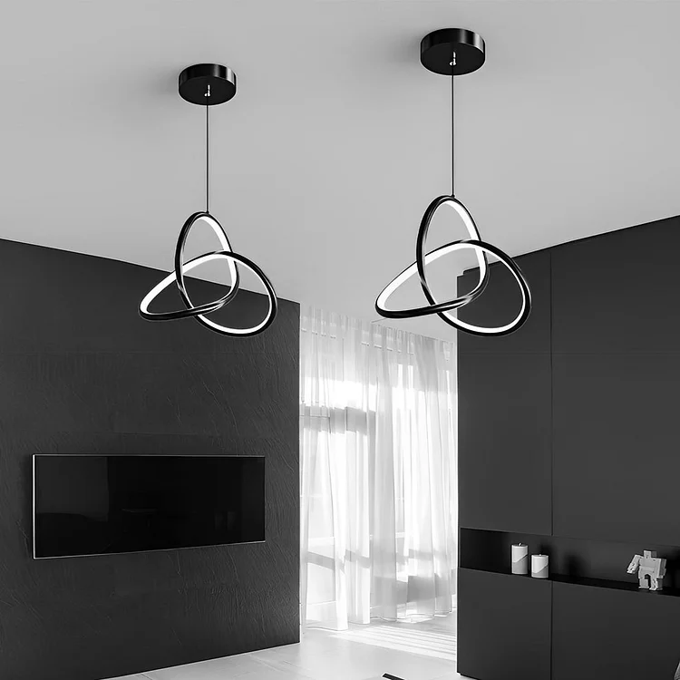 Circular Rings Creative Three Step Dimming LED Modern Chandelier Light - Appledas