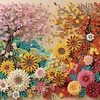 Scherenschnitt Frühlings- und Herbstblumen - speziell geformte Diamantmalerei - 30*30cm