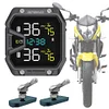 Motorcycle TPMS Tire Pressure Temperature Monitoring Alarm System with 2 Sensors