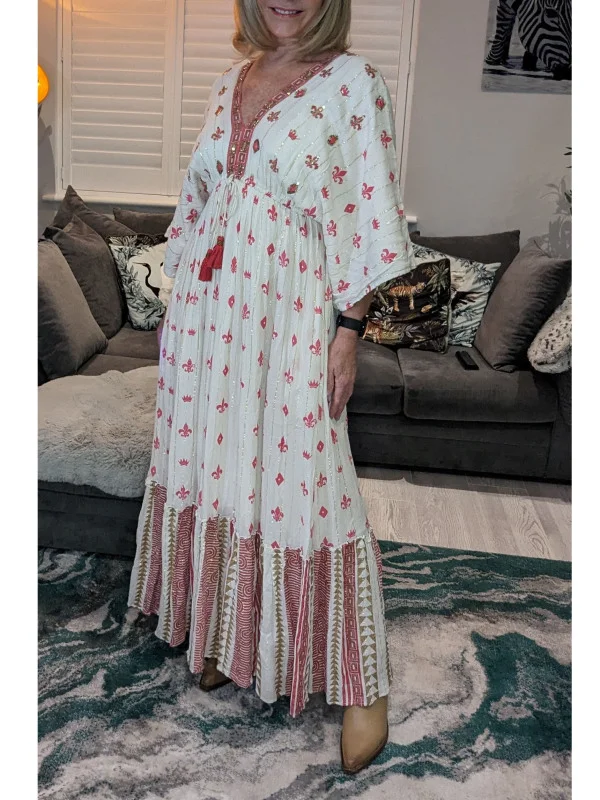 Floral Batwing Sleeve Maxi Dress