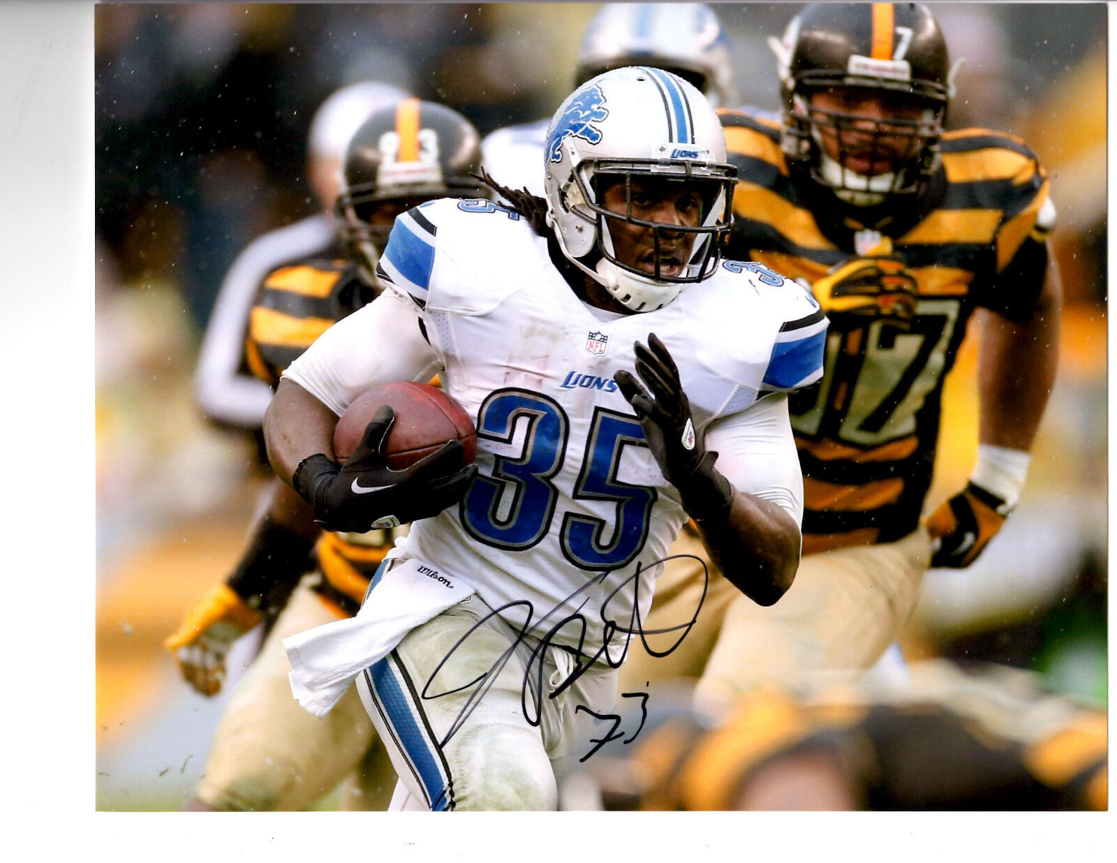 Joique Bell Detroit Lions hand signed autographed 8x10 football Photo Poster painting COA c