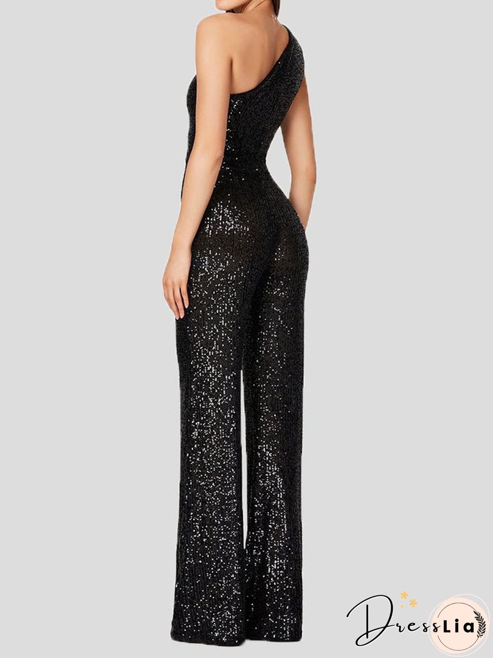 Women'S Jumpsuits One-Shoulder Sequined Slim-Fit Jumpsuit