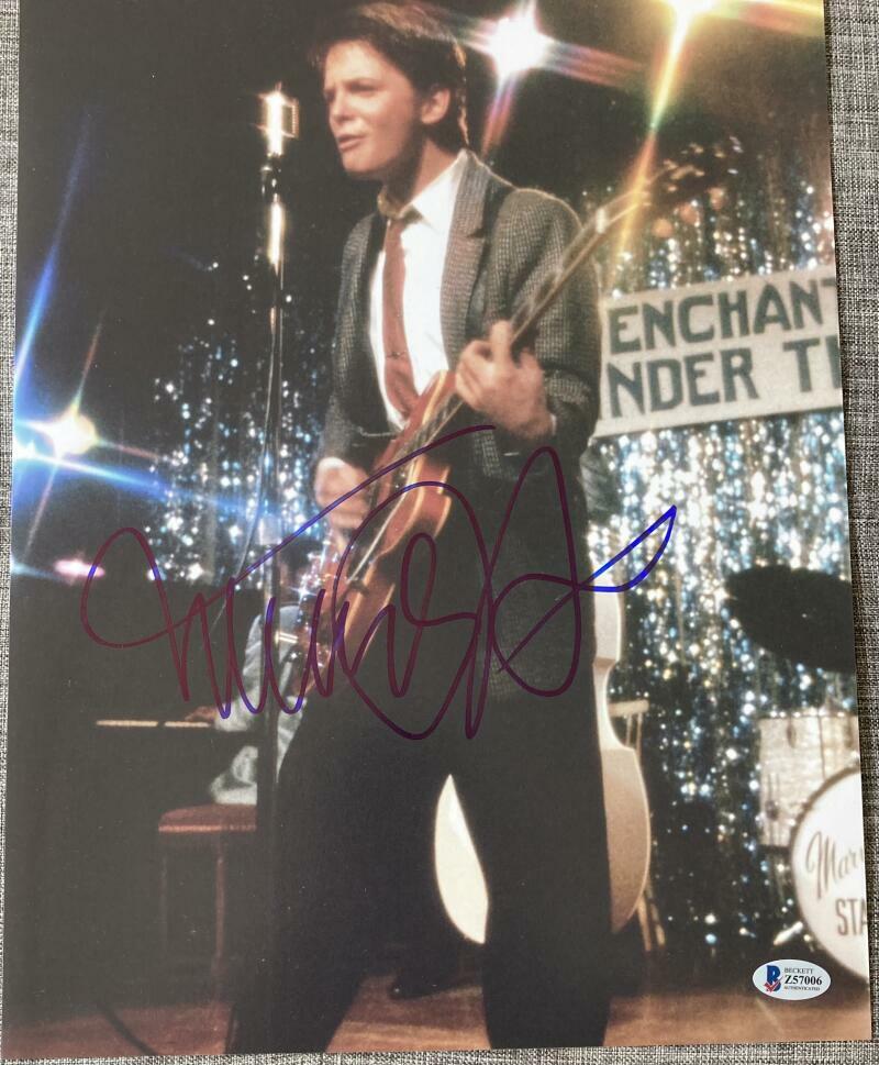 MICHAEL J. FOX SIGNED AUTOGRAPH - BACK TO THE FUTURE RARE 11X14 Photo Poster painting BECKETT 13