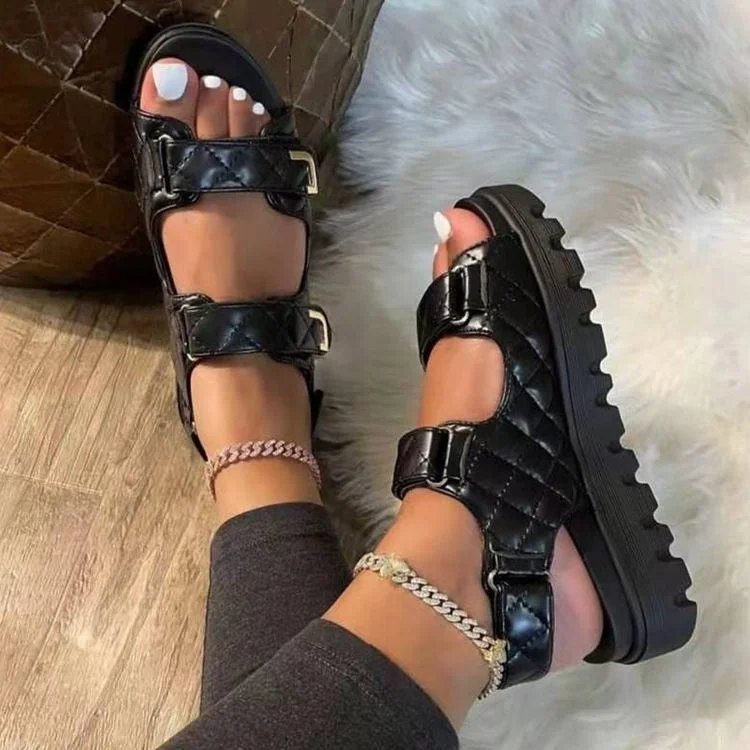 Vstacam  Summer Platform Women Sandals Black 2022 Casual Outdoor Fashion Comfortable Causal Ladies Sandals High Quality Beach Shoes