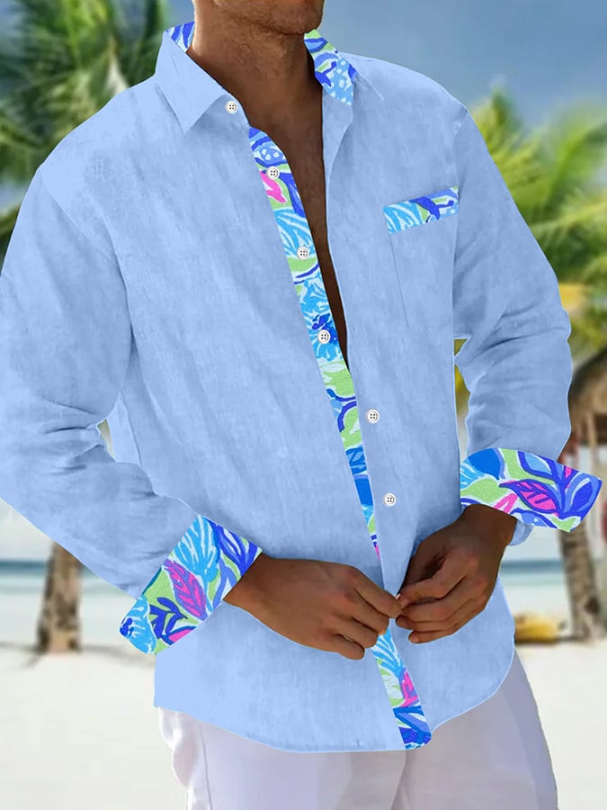 Men's Hawaiian Print Fashionable Resort Casual Shirt