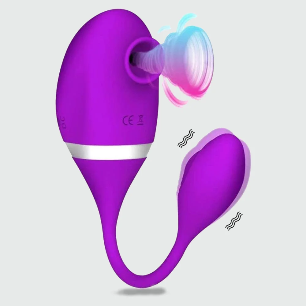 Remote Control Clitoral Sucking Vibrator With Vibrating Love Egg