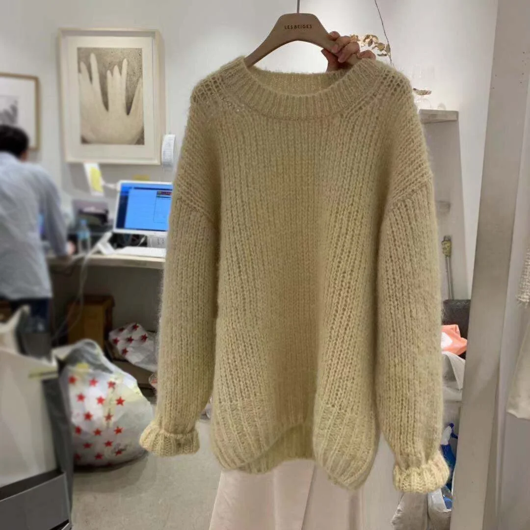 New Winter Sweater Women Pullover Girls Tops Knitting Vintage Autumn Elegant Female Knitted Outerwear Warm Sweater o neck