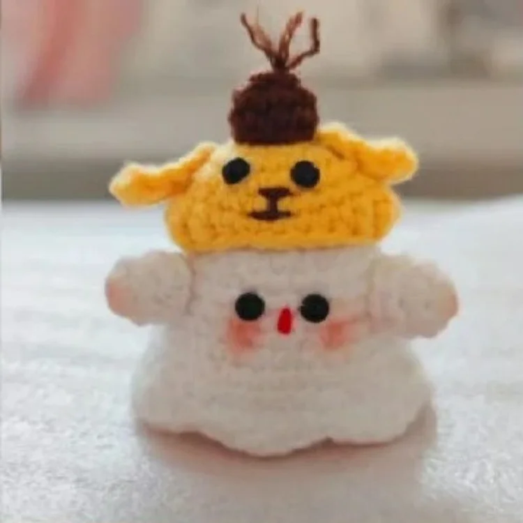 Lulusnow Handmade Orange Halloween Amigurumi Ghost Pumpkin Hat  Crochet Key Pendant Bag Accessories Key Pendant