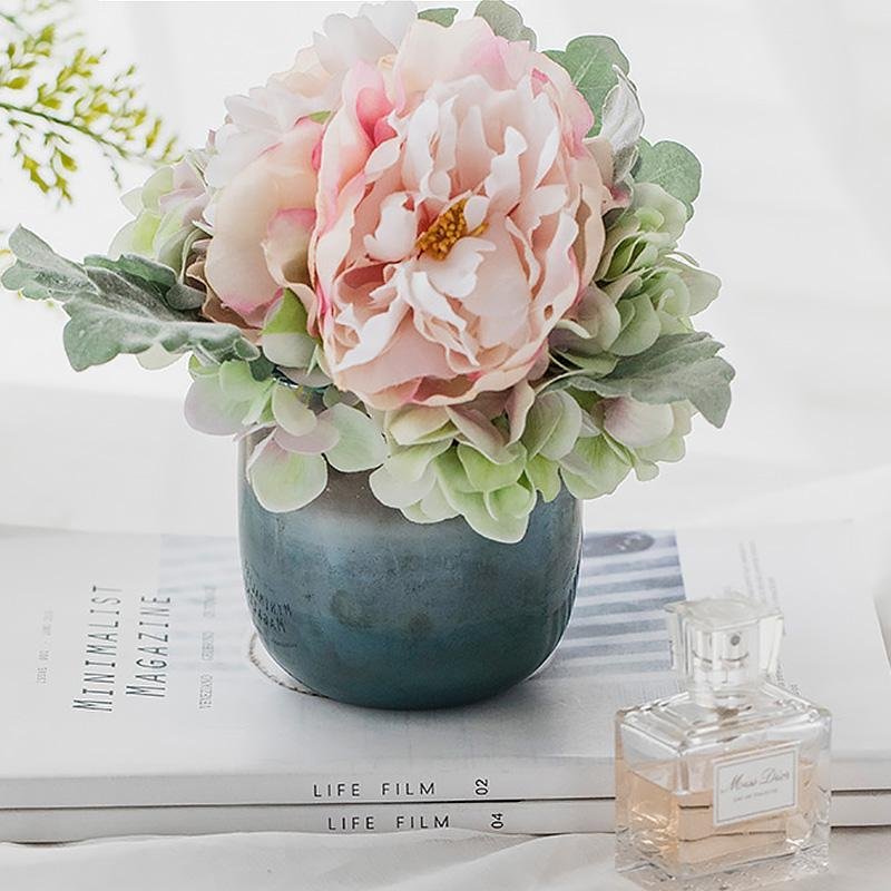 Vintage Texture Cylinder Glass Gradient Bud Flower Vases