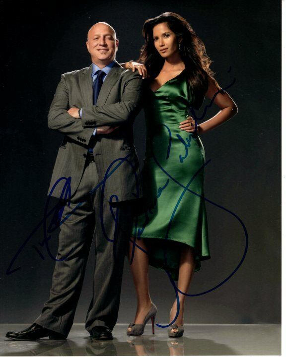 PADMA LAKSHMI and TOM COLICCHIO signed autographed TOP CHEF Photo Poster painting