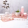 Mealivos Elegant Rose Gold Tie Collection Basket Rectangle Debris Girl Desktop table Storage Basket