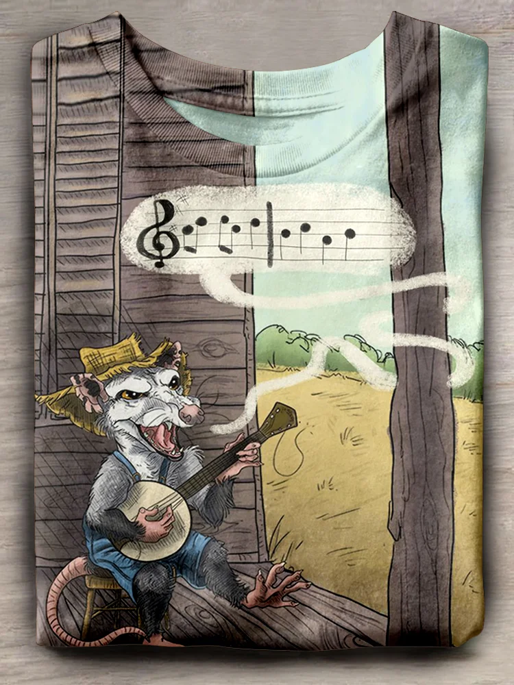 Teecade Teecade Mouse Music Print T-shirt