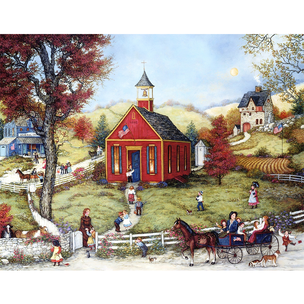 

Housing Landscape - Round Drill Diamond Painting - 50*40CM, 501 Original