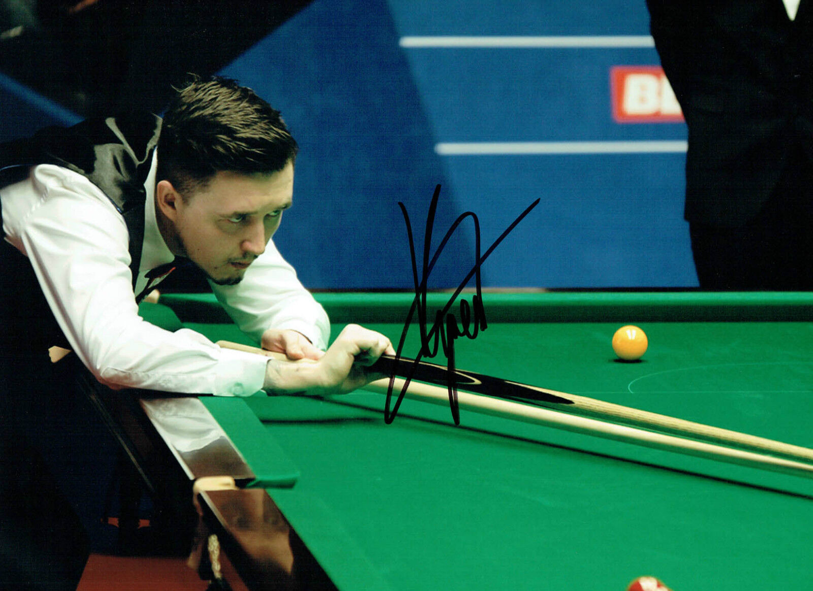 Kyren WILSON Signed Autograph 16x12 Photo Poster painting SNOOKER Sheffield Crucible AFTAL COA