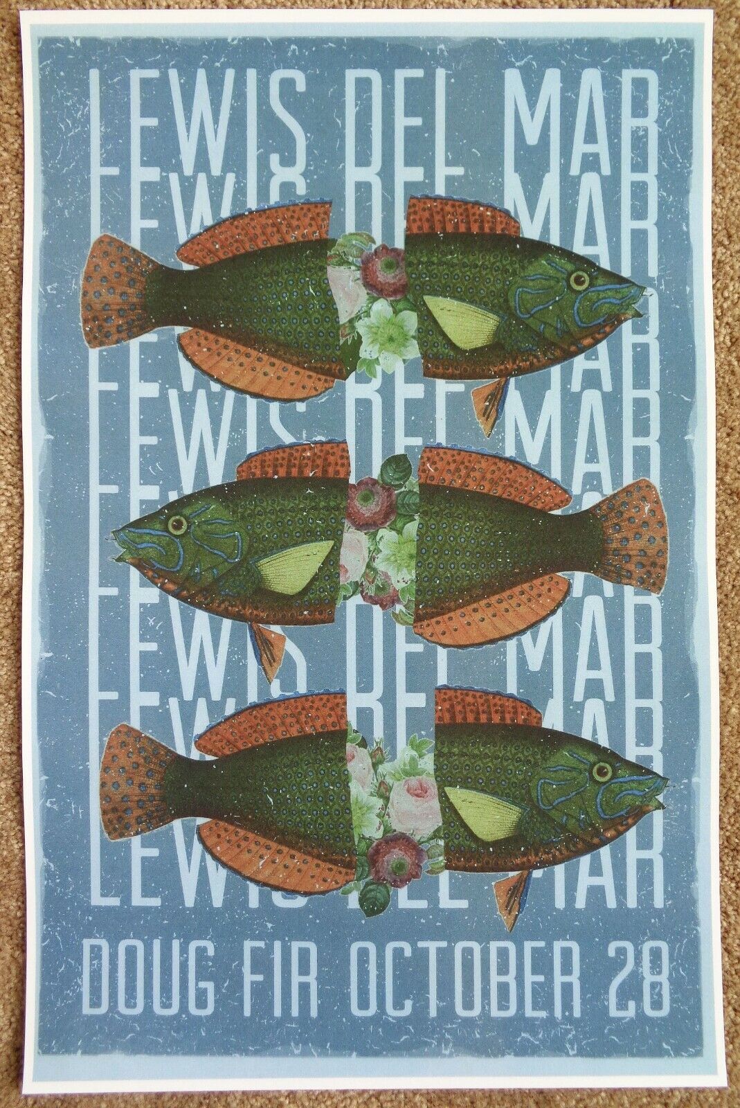 LEWIS DEL MAR 2016 Gig POSTER Portland Oregon Concert