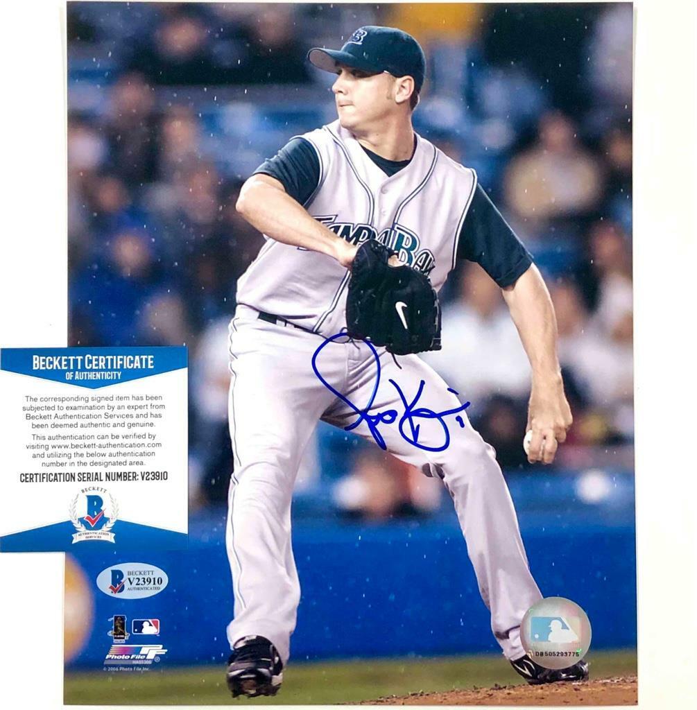 Scott Kazmir autograph Tampa Bay Devil Rays signed 8x10 Photo Poster painting BAS COA Beckett