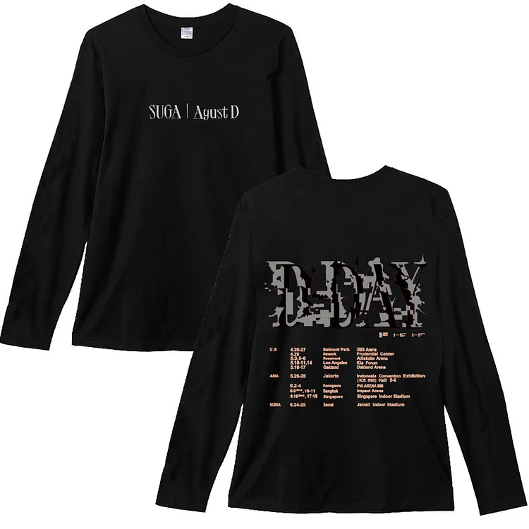 BTS SUGA Agust D TOUR 'D-DAY' Long Sleeve Shirt