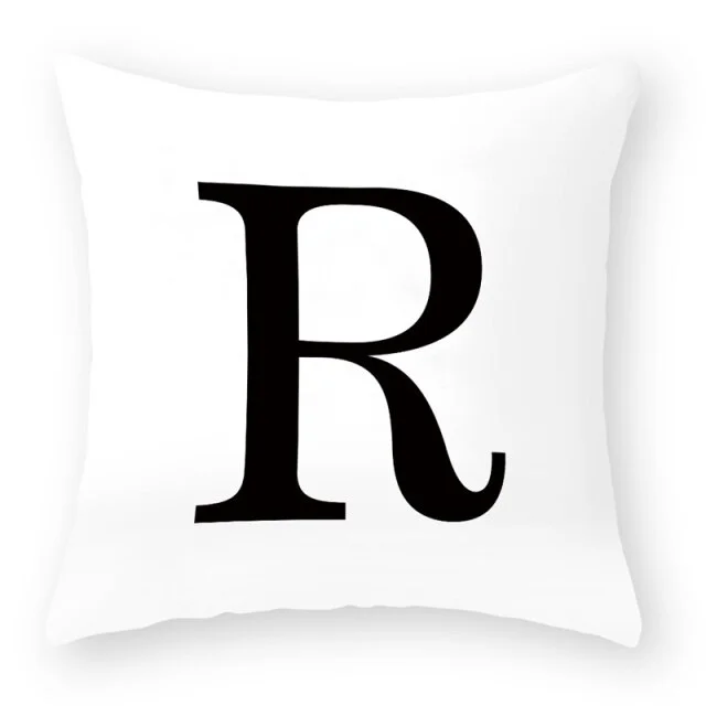 Linen Pillow Case - English Decorative 26 Letters
