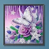 Flowers Butterfly - Crystal Rhinestone Diamond Painting