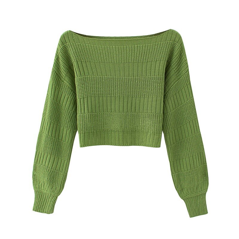 Spring and autumn women's sweater casual solid color short sweater