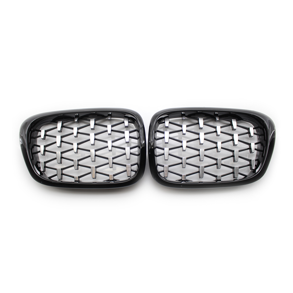 

1 Pair Diamond Kidney Grille Chromed Black for BMW E39 5 Series M5 99-03, 501 Original