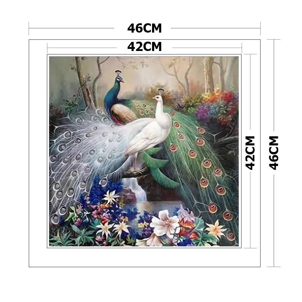 11ct Stamped Cross Stitch Peafowl 46 46cm