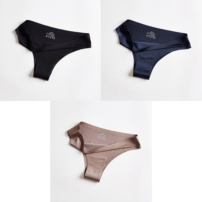 BANNIROU Women Panties Underwear Fitness Sports Seamless Female Lingerie Sexy T-back G-string Thong Ice Silk Woman Underwear