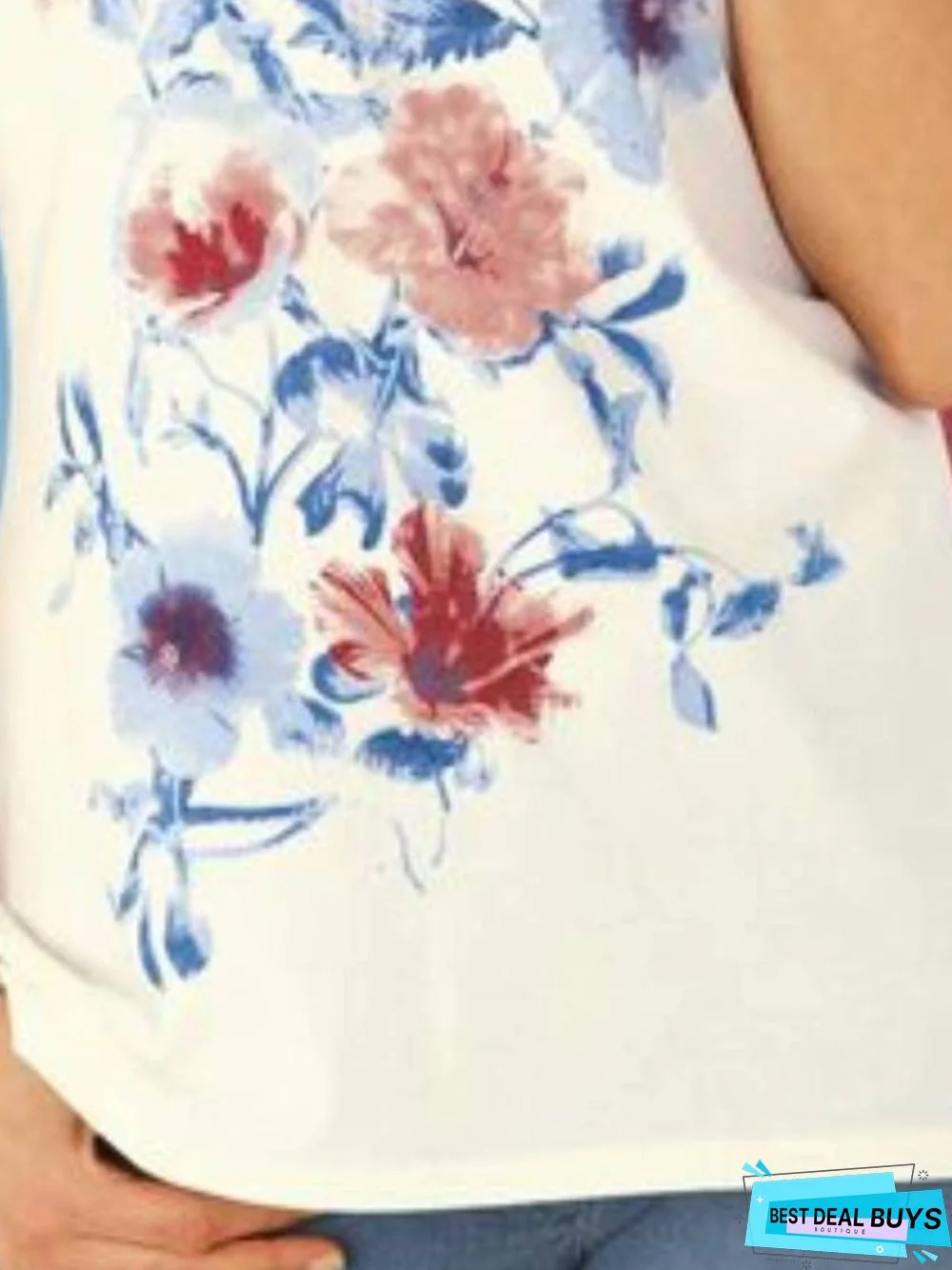 Round Neck Floral Casual T-Shirt