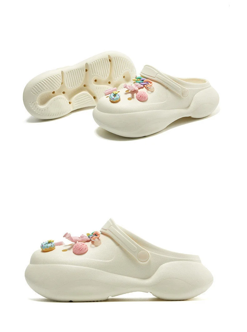 Love Home Hole Shoes Wear Sandals Outside In Summer Women's Thick Soled Increased EVA Home Shoes Personalized Decorative Beach