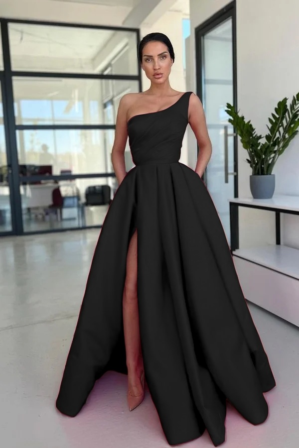 Daisda Glamorous Rose Pink A Line Evening Dress Simple