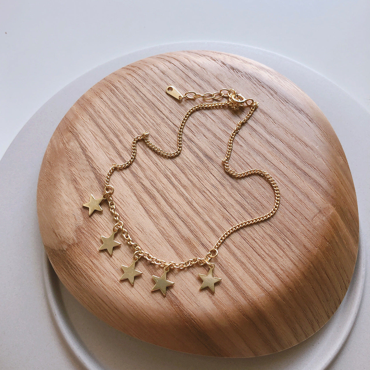 925 Sterling Silver Women Korean Star Silver Anklets