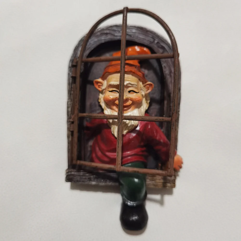 Garden Dwarf Out The Door Statue Outdoor Resin Gnome Landscape Sculpture