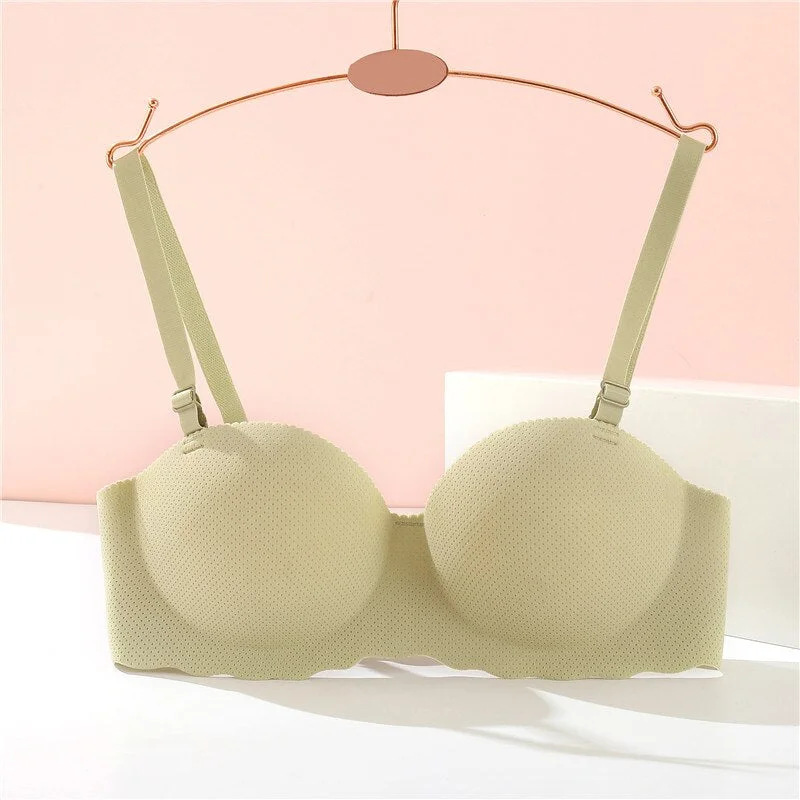 FINETOO A B Cup Push Up Bra Women 1/2 Cup Bras Soft Wireless Bralette Breathable Underwear Candy Color Bras Female Lingerie 2021