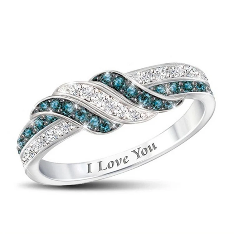 Wedding Silver Blue And White Gemstones Rings  Flycurvy [product_label]