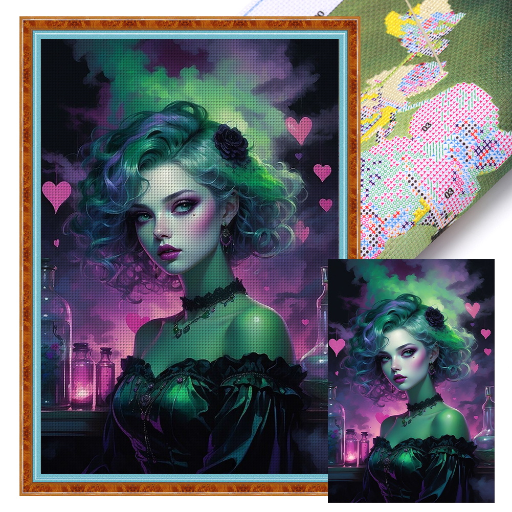 Dark Girl Full 14CT Pre-stamped Canvas(40*60cm) Cross Stitch