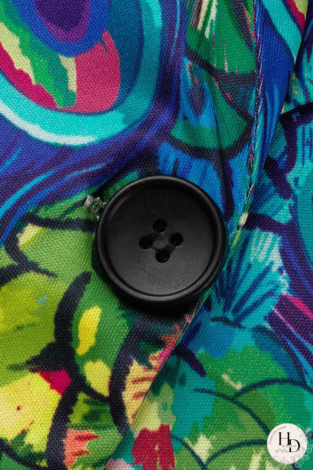 Turquoise Fashion Casual Print Cardigan Pants Turndown Collar Plus Size Two Pieces