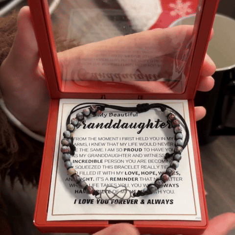 CopyFor Granddaughter - You will always Have A Piece Of My Heart Beads Bracelet With Christmas Pack