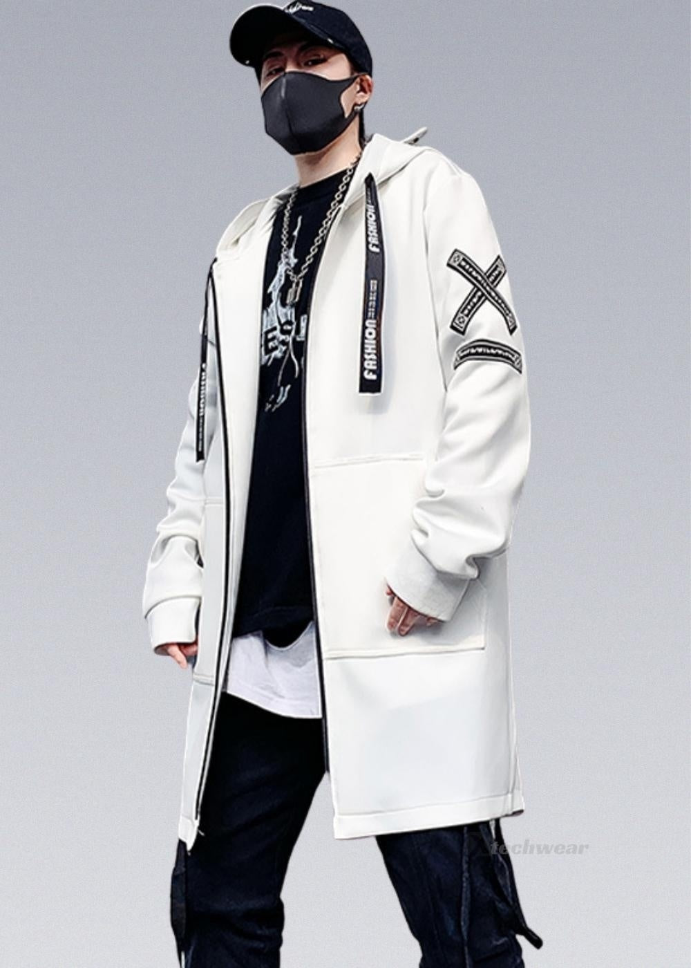 Black Darkwear Jackets - Affordable Techwear/Darkwear - X