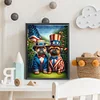 Diamond Painting -DIY Round Drill Independence Day Dogs