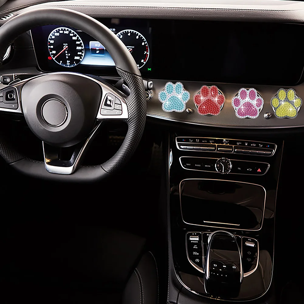 6Pcs Dog Paw Diamond Painting Car Air Vent Clips Car Decor for Women Girls