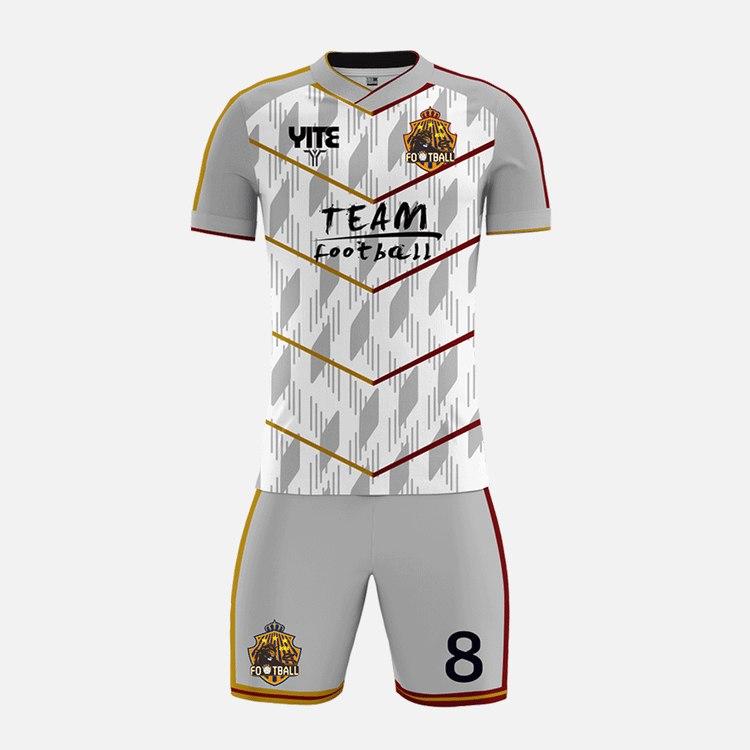 YITE | YTZQ191-Gray  And White  Soccer Uniforms