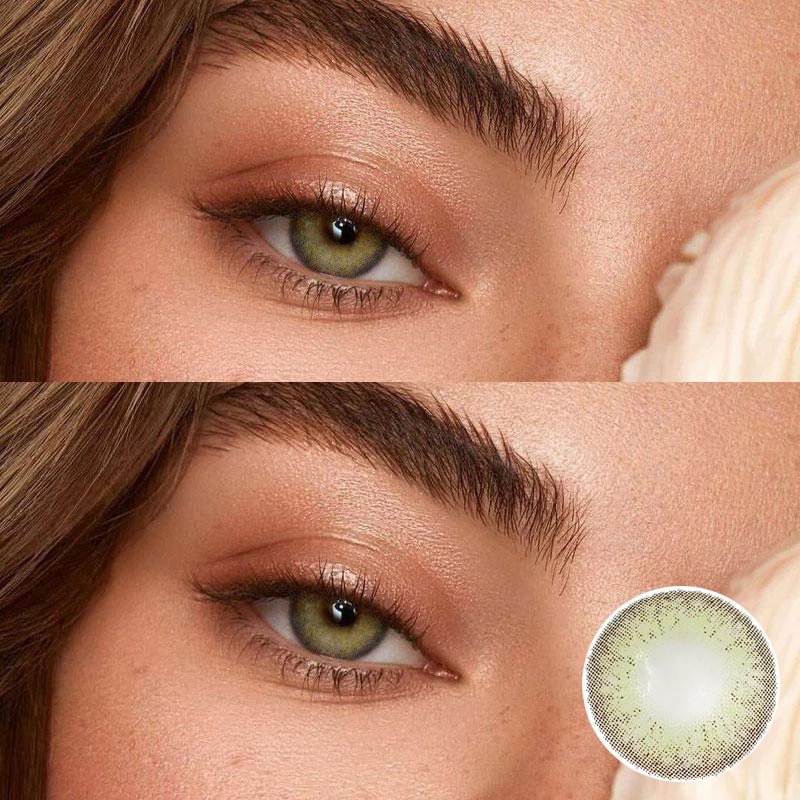Wild Cat Green Yearly Contact Lenses For Cosplay Ball Or Halloween Day 14.2mm
