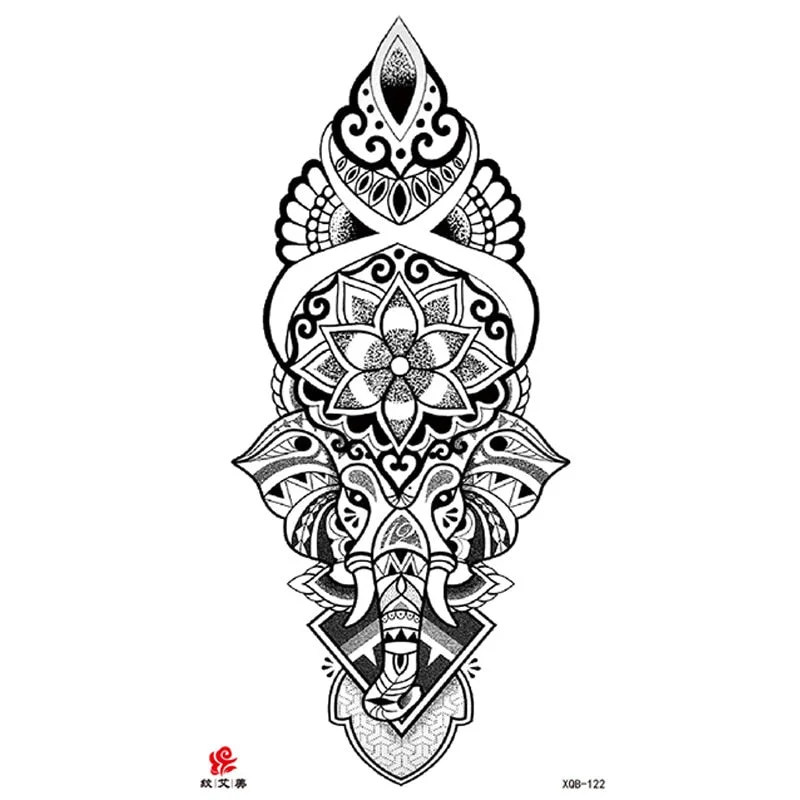 Animal Tiger dragonTemporary Tattoos Fox Wolf Eagle Fake Tatto Sticker Owl Flower Tatoo Body Armbands Men tatuajes temporales